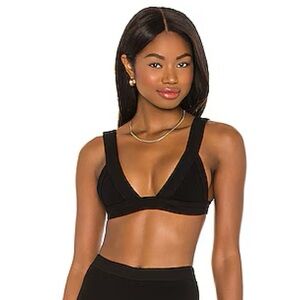 Indah Lente Solid Bold Triangle Bra in Black